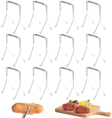 12 pinzas para carne, de acero inoxidable, para carne de res, aves de corral y asados, inoxidables, resistentes, fáciles de usar, ideales para rouladen jugosas y perfectamente formadas (12)