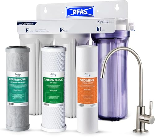 iSpring US31-PF Sistema di Filtrazione Acqua 3 Stadi con Riduzione PFAS