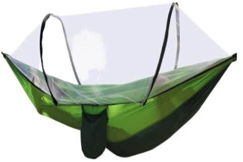 Hamaca mosquitera de apertura rápida totalmente automática para exteriores, hamaca individual D para acampar con mosquitera, color verde