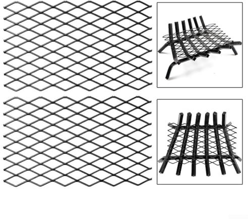 2Pcs Fireplace Grate Ember Retainer, Metal Fireplace Grate, Steel Fireplace Ember Retainer Mesh, Fire Place Accessories, For Most Fireplaces