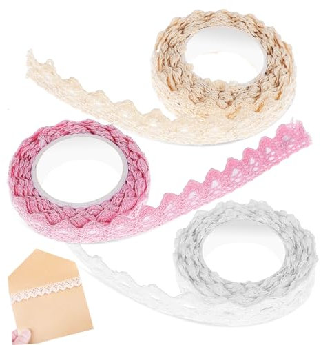 VILLCASE Spitzenbandrolle 3er-pack Selbstklebende Spitzenbänder Spitzenbänder Für Dekoration Basteln Hochzeitsbedarf