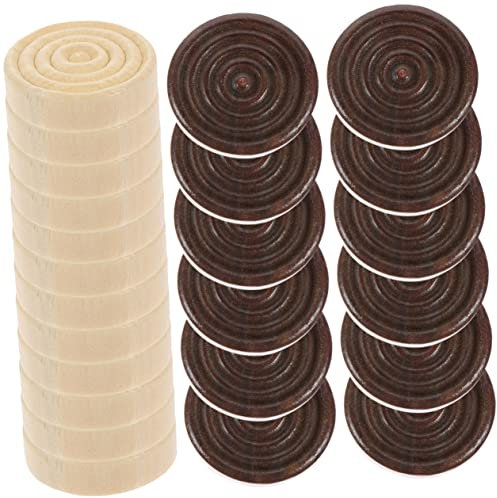 Abaodam 24 Stücke Holz Backgammon Spielsteine Ersatz Backgammonsteine Aus Holz Brettspielsteine Damesteine Für Backgammonspiel
