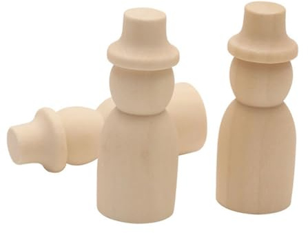 Sewroro 10stücke Teiliges Holzpuppen Naturfarben Mit Hüten Junge Mädchen Diy Bastelset Holzfiguren Dekoration Fördert Kreativität Und Feinmotorische Fähigkeiten