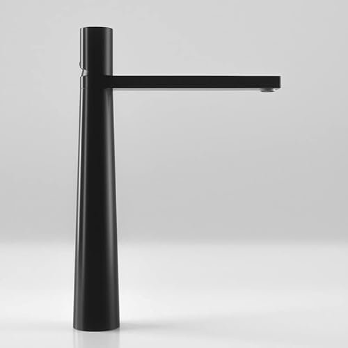 Rubinetto per Acqua con Maniglia Singola per Bagno, Piastra in Ceramica, Bobina, lavabo Nero, lavabo da appoggio