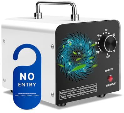 GISNPA Generatore di Ozono 30000mg/h, Ozonizzatore per Ambienti Fino a 300㎡ con Timer 120 Min, Purificatore d'Aria per Rimozione Odori di Fumo, Animali e Cibi, Adatto per Casa, Auto, Uffici, Hotel