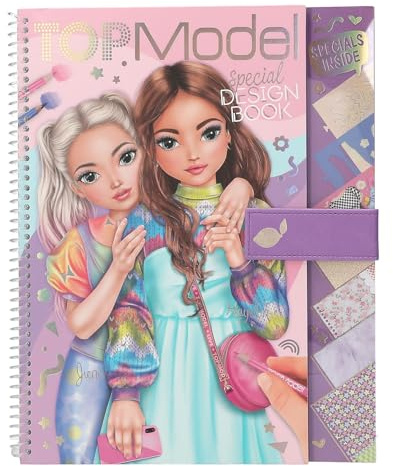 Depesche TOPModel - Malbuch mit 33 vorgedruckten Seiten zum Gestalten von Outfits, Set inkl. Papier, Schablone, Sticker uvm.