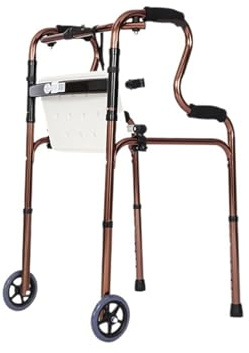Faltbarer Rollator Rollatoren mit Rädern for Senioren, Gehhilfe mit verstellbarem Sitz und verstellbaren Armen, faltbarer medizinischer Gehhilfe aus Aluminium Tragbarer Gehwagen für Senioren