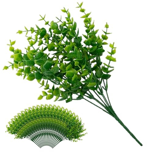Rachlicy 20pcs Plantes de Bois artificielles arbustes extérieurs arbustes artificiels en Plastique pour fenêtre Jardin de Jardin Patio jardier jardinière