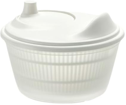 ZR SOLUTIONS White Salad Spinner – Large Vegetable & Lettuce Washer | Plastic Salad Spinner with Bowl, Compact Easy Clean Design for Fresh Salads & Herbs – Kitchen Salad Spinner