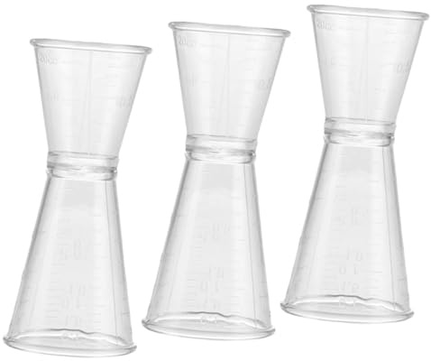 SMASOLO 3 Pezzi Misurino a Doppia Faccia in Plastica da 1 Oncia Accessorio da Bar per Cocktail Tazza Graduata per Misurare Ingredienti Precisi