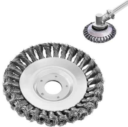 awolsrgiop Wildkraut Fugenbürste, Unkrautbürste 150mm für Freischneider, Stahldraht Bürstenkopf mit 25.4mm Bohrung, Verzinkte Unkrautentferner für Rasentrimmer, Zur Rostentfernung und Oberflächenreini