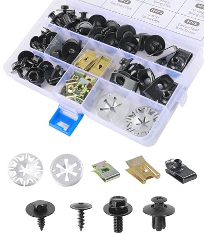 Xibao 80PCS Clips de Fixation Voiture,Rivet Plaque Immatriculation,Clips Voiture,Garde-boue Boulons de Agrafes Carrosserie,Convient à la Plupart des Panneaux de Portières de Voitures,Motos,etc