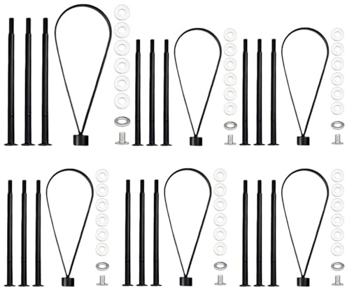 Pasdrucn 6 Pack Wasser Tropfen Etageren Stangen Set,3 Etagen Etagere Gold/Schwarz,Etagere Stangen,Etagere Bausatz Vintage Metallstange,Hochzeitstorte Tortenständer Für Tortenhalter Torten (Schwarz)