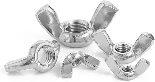 Edelstahl-Metrik-Flügelmuttern, Handfest anzuziehende Flügelmuttern M3-M12, Edelstahl 304, Sortiment, 64er-Packung(M3 (20Pcs))