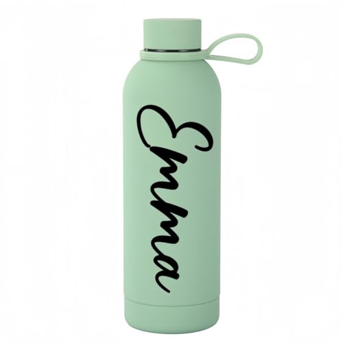 Vaso Personalizado Con Correa De 17 Oz, Botella Deportiva Térmica De Acero Inoxidable Con Aislamiento Personalizado Con Nombre, Como Regalo Para Entusiastas De Los Deportes De Equipo(Green)