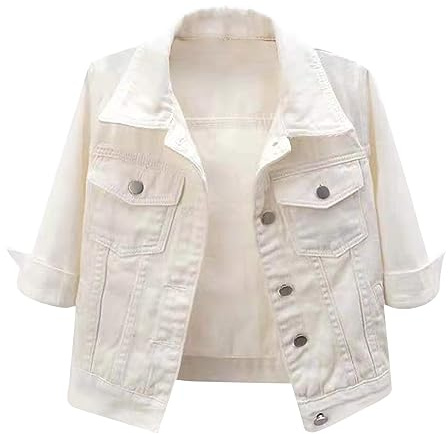 RYTEJFES Giubbotto Jeans Donna Giubbino Giacche Molle Abito Oversize Sovradimensionata Giacca di Spolverino Comfortevole Coat Retro Adattabile Primaverile Abbigliamento