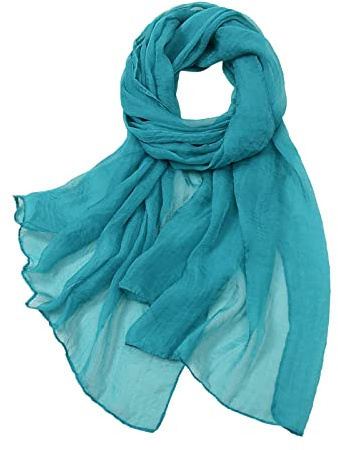Generico Sciarpa per la protezione solare della sciarpa di normale sottile in chiffon tinta unita colorata casual da donna Fazzoletti Cotone Morbido Sciarpe Da Uomo Cashmere Donna Pelliccia #0413Y