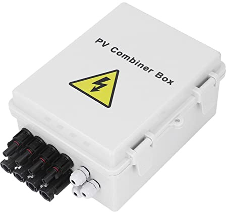 Focket PV-Kombinationsbox, IP65, Wasserdicht, 4 String-Eingänge, DC 12 V, 24 V, 36, 48, Solar-Kombinationsbox, Außenleistungsschalterbox mit 15 A Sicherung, 63 A Leistungsschalter für