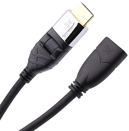 Cablesson Ivuna Flex Plus 1m High Speed HDMI Extension Cable (HDMI Type A, HDMI 2.1/2.0b/2.0a/2.0/1.4) - 4K, 3D, UHD, ARC, Full HD, Ultra HD, 2160p, HDR Swiveling and Rotating Connectors Black