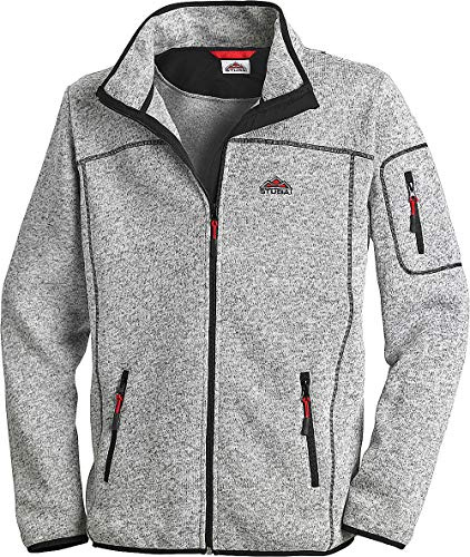 STUBAI Strickfleece-Jacke für Herren, Strickjacke mit Fleece Innenseite, Stehkragen & Reißverschluss, Outdoorjacke in mehreren Farben, Gr. M - 3XL