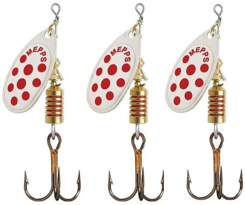 Mepps - Cuiller Speciale Peche a la Truite Aglia (Argent Points Rouges par 3, 2)