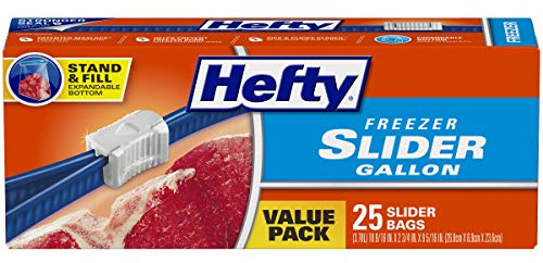 Hefty Slider Storage Bags, Gallon Size, 25 Count (Pack of 9), 225 Total