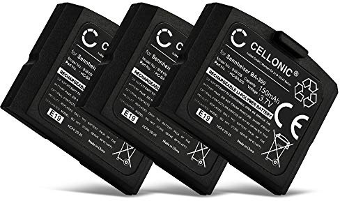 CELLONIC 3X Akku kompatibel mit Sennheiser EKI 830, HDI, RR 4200, 500898 | (150mAh-3.7V-Lithium-Polymer) für Sennheiser RI 410 (IS 410), 830 (Set 830 TV), 840 840, RR, S, RS 4200, Set 843 TV (RR-843)