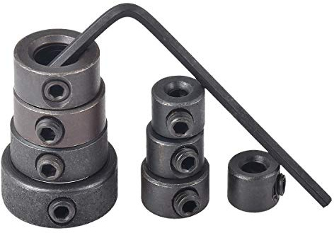 KATUR 8 collari di arresto di profondità per punte da trapano per la lavorazione del legno con chiave esagonale per stringere e arrestare viti di fissaggio 3, 4, 5, 6, 8, 10, 12, 16 mm di diametro