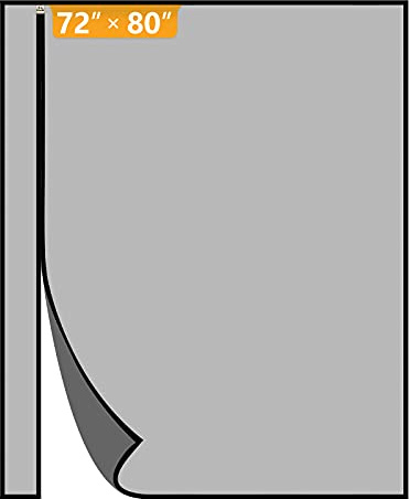 Yotache Reversible Left/Right Opening Magnetic Screen Door Fits 72 x 80 inch Doors, Screen Size 74 x 81, Strong Magnets Anti-Tearing Polyester Mesh for Front/Back Patio Sliding Door, Black