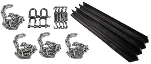 Static Caravan Chain Down Kit with Angle Stake Anchors (Heavy Duty Tether Spike Concrete Siting)