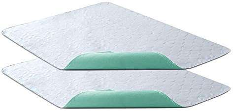 Bedecor Pack 2 Empapadores Cama Adultos Lavables 70 x 90cm (Verde),Impermeable Reutilizables Empapadores Bebe Super Absorbente 4 Capas de protección