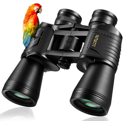 LUXUN Prismáticos compactos HD de 10 x 50 para Adultos, con visión Nocturna con Poca luz, potentes prismáticos Impermeables para Caza, observación de Aves y conciertos