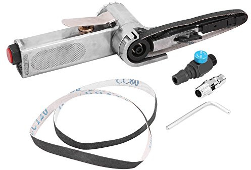 Ponceuse à bande pneumatique pneumatique, ponceuse à bande pneumatique de 10 mm avec courroies 3 pièces, mini outil de meulage de meuleuse à bande pneumatique pour le polissage des métaux aluminium