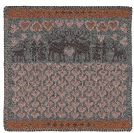 ÖJBRO VANTFABRIK – Fästfolk Emilia & Einar – Sitzkissen/Sitzunterlage, 43 × 43 cm, faltbar, aus Wolle, gewebt, Sitzpolster, folkloristisches nordisches Design