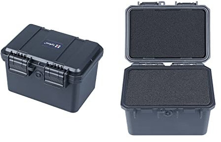Lykus HC-1430 wasserdichte Mini Koffer Trockenbox mit Schaumstoffeinlage, Innenmaße 14x9x9,3 cm, IP66 Spritzwassergeschützt, Geeignet für Handys, Werkzeuge, Kleingeräte und mehr | IP67 wasserdicht, steckbarer Schaum, geeignet für Kameras, Objektive, elektronische Geräte und mehr