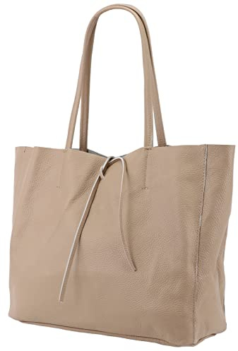SH Leder ® Damen Echt Rindleder Shopper in Querformat mit Innentasche in vielen Farben Schultertasche Henkeltasche 30x37cm Maja G514