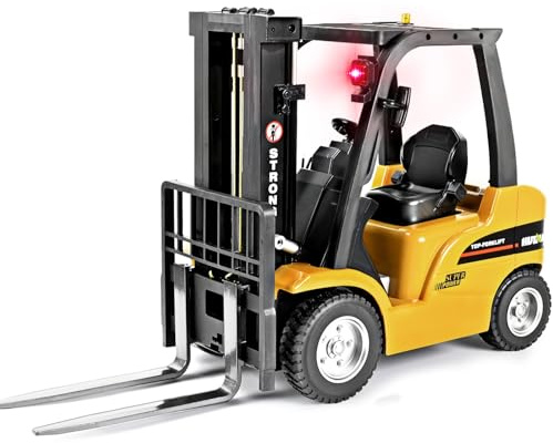 KidsFaves Giant Remote Control Forklift 1:10 Scale 13 Inches Tall 8-Channel Full-Featured Forklift Construction Toy Truck Rc Truck Toy Birthday Gift Idea for Kid