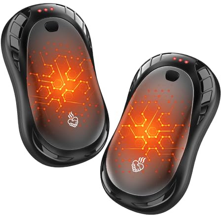 FANDLISS Handwärmer Elektrisch 2er, Tragbare Taschenwärmer Handwärmer Wiederaufladbar 6000 mAh Hand Warmers 3 Heizmodi Schnelles Aufheizen,Ideal Warmes Geschenk für Outdoor Sport,Camping im Winter