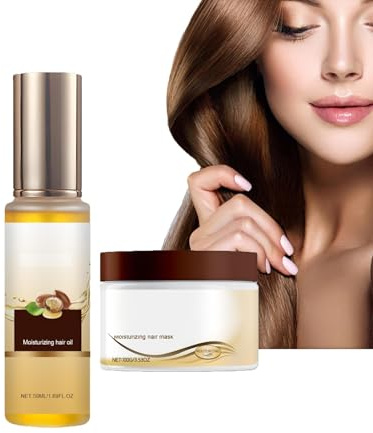Dyceittdia 2pcs Soins Capillaires au Collagène, 50ml Huile de Traitement des Cheveux et 100g Masque Capillaire, Collagène Réparateur, Nourrissant et Revitalisant, hair mask (05)