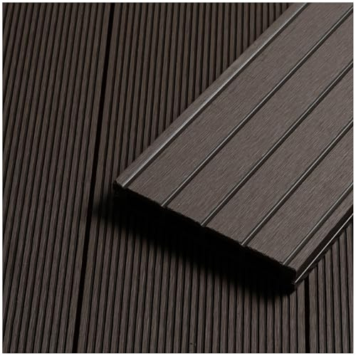 HORI WPC Terrassendielen Komplettset Antigua verschiedene Farben - Hohlkammerprofil, beidseitig nutzbar, inkl. Unterkonstruktion & Clips Fläche: 26 m² - 320 cm Dielenlänge - Braun