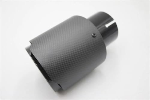 EKEGUY Auspuffblenden 1 Stücke Carbon Fiber Matt Schwarz Edelstahl Universal Auto Auspuffrohr Spitze Tailtip Auto Auspuff Auto Endrohre(70 IN-101MM Out)