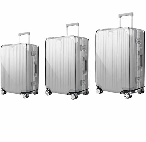 KZXCVS Kofferschutzhülle Transparent 20+24+28 Zoll Koffer Set 3 Stück PVC Kofferhülle Wasserdicht Kofferüberzug Schutzhülle Koffer Hüllen Hülle Kofferschutzhülen Suitcase Cover Überzug Abdeckung
