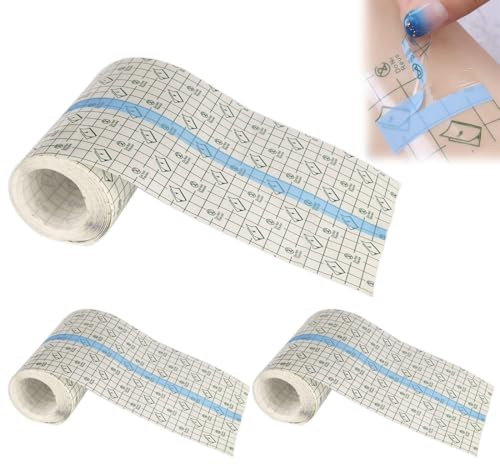 3 PCS Benda Trasparente Impermeabile, 15cm*2m Cerotti Elastici di Fissaggio, Cerotti Impermeabili Benda Pellicola Trasparente per Tatuaggi Protezione, Antiallergico, Protezione Delle Ferite