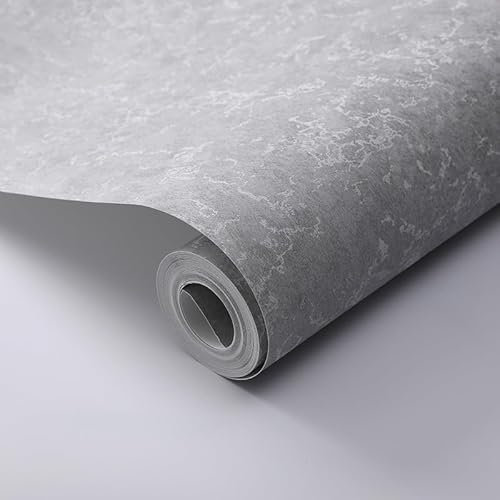 Tarwanear Dark Grey Industrial Textured Concrete Effect Wallpaper Retro Stone Textures Wallpapers Shabby Chic Matte Wall Paper Roll for Living Spaces & Feature Walls