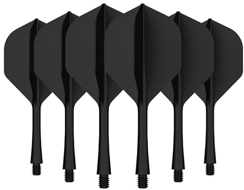CyeeLife Lot de 6 ailettes et tiges de fléchettes intégrées, ailettes et tiges de fléchettes - Filetage 2BA | Design Monobloc pour Une durabilité et Une précision améliorées (6 Pack, 2BA)