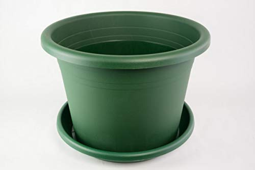 Fuchs Versand 24/7 GmbH Blumentopf Cylindro mit Untersetzer in versch. Farben und Größen, Farbe:olivgrün, Durchmesser:60 cm