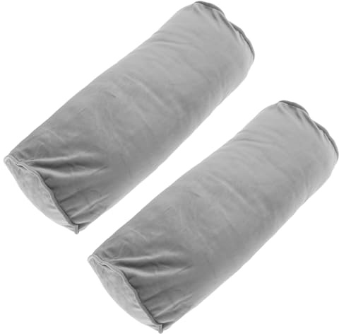 Beavorty 2 Stück-Pack Schlauchkissen aus Weichem Flanell und Schaumstoff Zylindrisches Nackenkissen für Sofa und Bett Abnehmbarer Bezug zur Verbesserung der Schlafqualität Rund