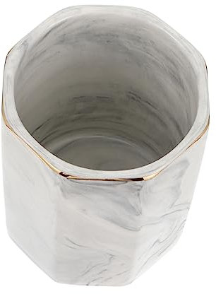 HAPINARY Marmor Muster Stiftehalter Kosmetik Pinsel Organizer Multifunktionaler Aufbewahrungsbehälter Desktop Makeup Brush Holder Mit Goldrand