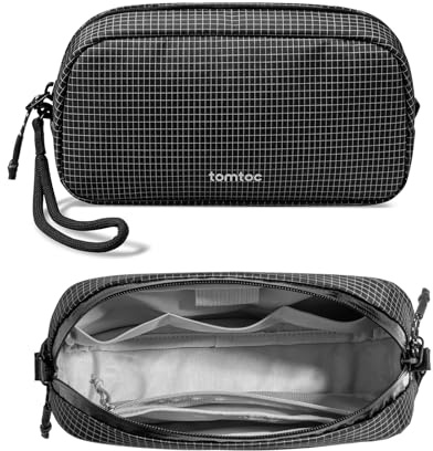 tomtoc Kabel Organizer Tasche, Elektronik EDC Zubehör Kabeltasche Kabelorganizer, Reiseutensilien Koffer Organizer Tech Pouch Geschenk Cable Bag für Handy Netzteil, Ladekabel, Ladestecker, Powerbank