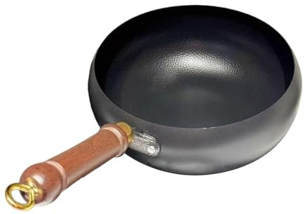 SiaBiced Wok Chinois à Long Manche Sans Revêtement, de Cuisson pour Restaurant, Camping, Maison